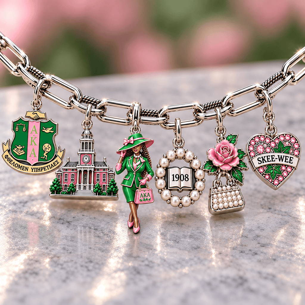AKA Silver Charm Bracelet Set NTVA